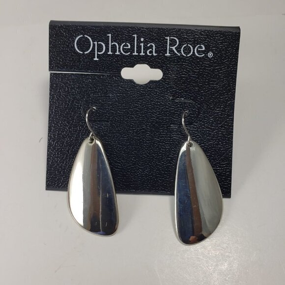 Polished Silver-tone Teardrop Fishhook Earrings - Picture 4 of 6